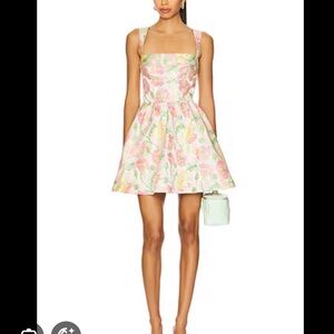 Brand new/ revolve/ lover and friends/ Floral Pink and Green mini dress